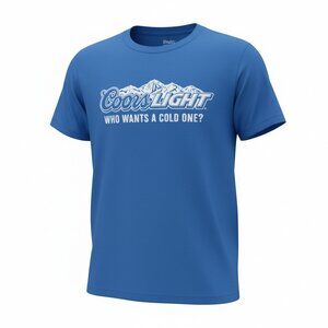Gorpcore Coors Light Graphic T-Shirt | Royal Blue Fruit of the Loom  Large